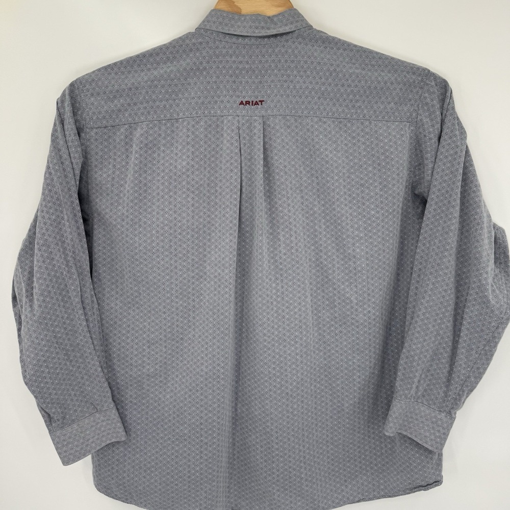 Ariat Gray Patterned Button Down Shirt - image 3